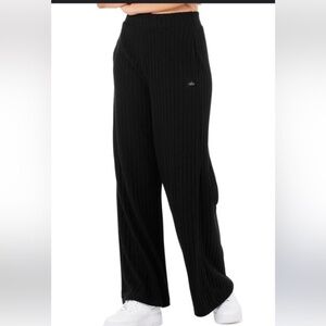 Alo yoga ribbed take comfort pant black size xxs